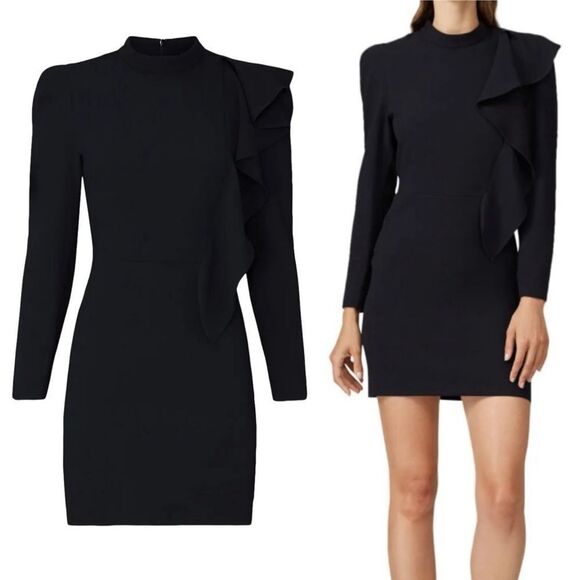 IRO Deteo 3D Ruffle Sheath Dress EU 42 / Black - Picture 1 of 9